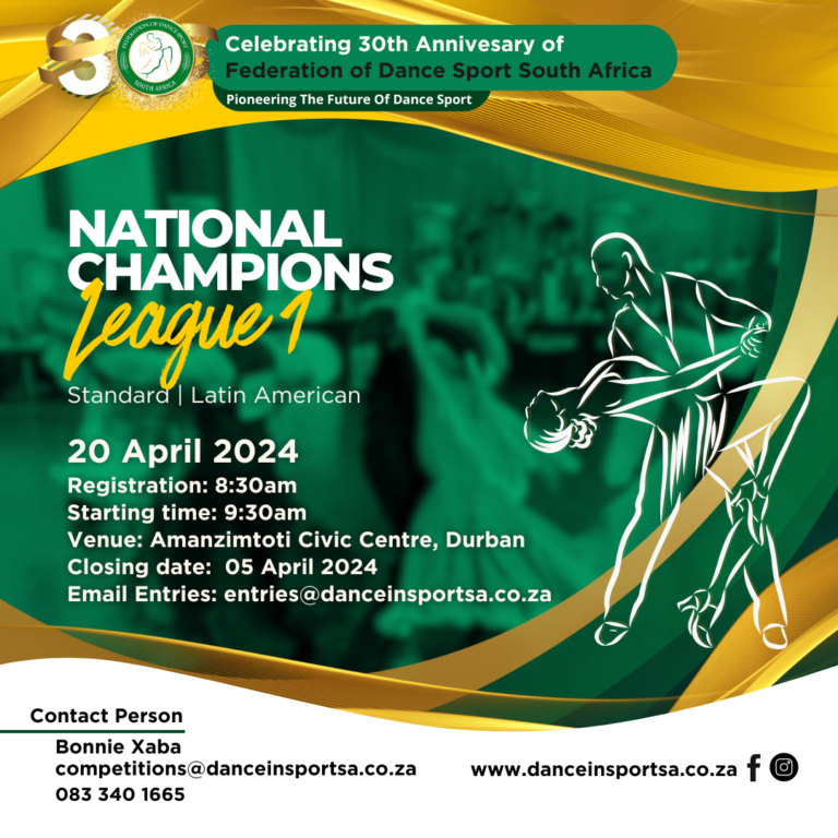 Read more about the article 20 APR: Entry Form for the National Champions League 1 in Durban, KwaZulu-Natal