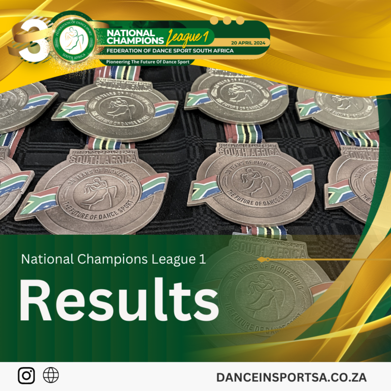 Read more about the article Results for the Federation of Dance Sport South Africa National Champions League 1 in KwaZulu-Natal