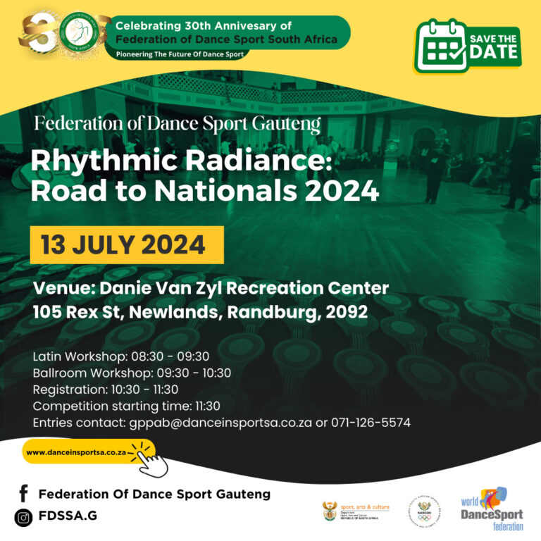13 JULY: Entry form for the Rhythmic Radiance: Road to Nationals 2024 in Randburg, Gauteng