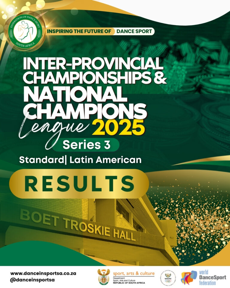 Results for the Inter-Provincial Championships & National Champions League Series 3 on the 8-9th of August in Bloemfontein 2025