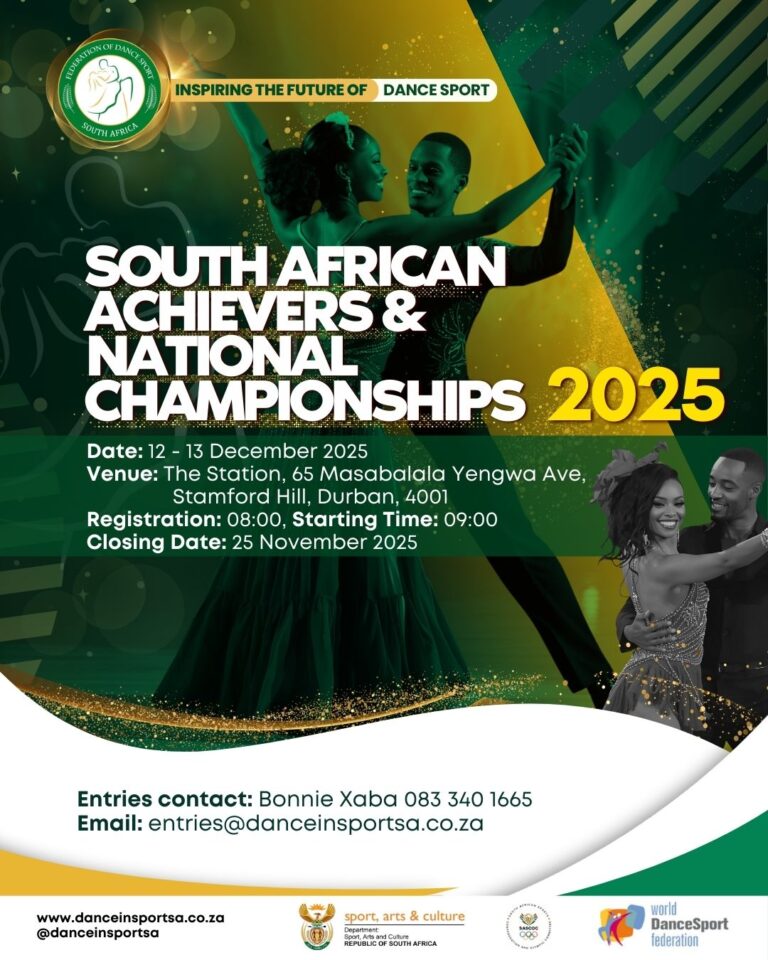 12-13 DEC: Entry Form for the South African Achievers & National Championships at The Station, Stamford Hill, Durban.