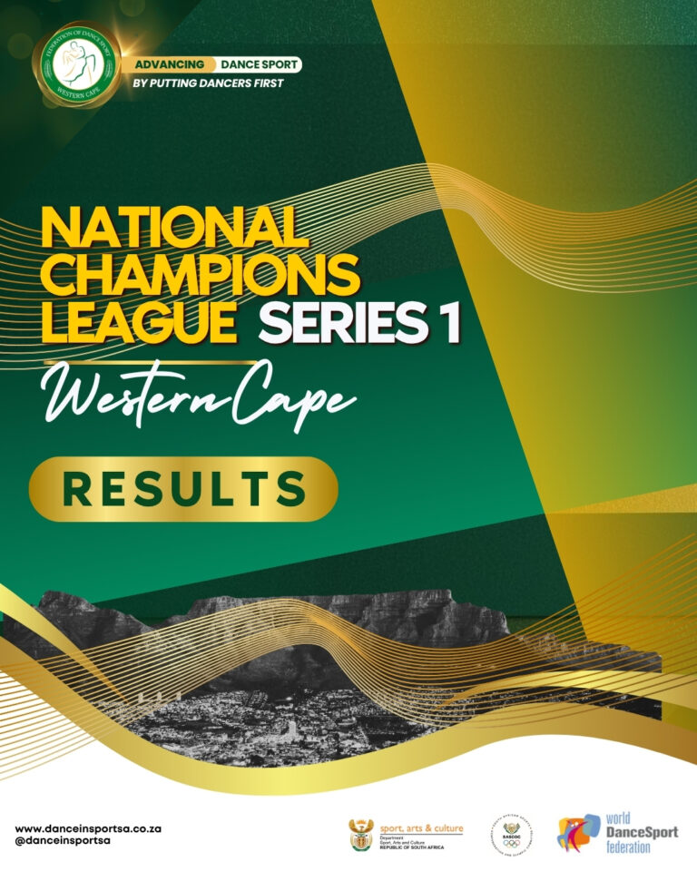Results for the National Champions League Series 1 on the 25th of April at the Stellenbosch Town Hall, Cape Town.